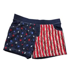 Celebrate patriotic EUC girls stretch cotton pocket shorts XXL (18) ^